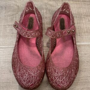 Mini Melissa Sparkly Pink Dress Shoes